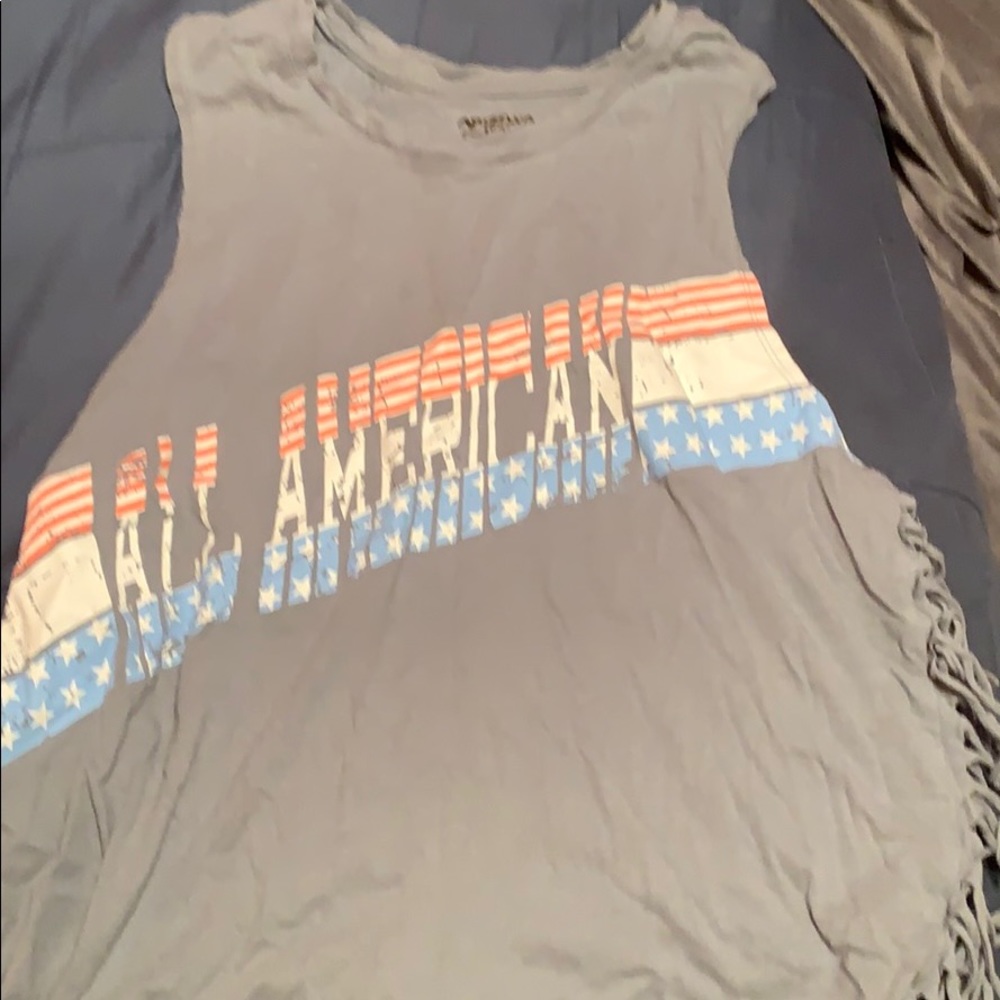 American flag with tassels